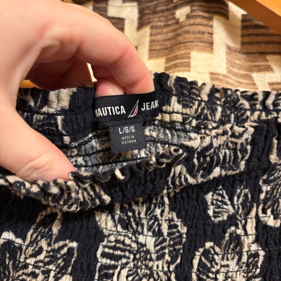 Women’s Nautica Smocked Printed Midi Skirt, Size Large, Cotton / Viscose Blend - Picture 7 of 14